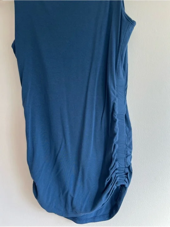A Pea in the Pod Teal-Blue Maternity Tank with Side Ruching | Women’s S - Picture 5 of 6